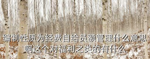 編制性質(zhì)為經(jīng)費(fèi)自給員額管理什么意思啊這個(gè)對(duì)福利之類(lèi)的有什么