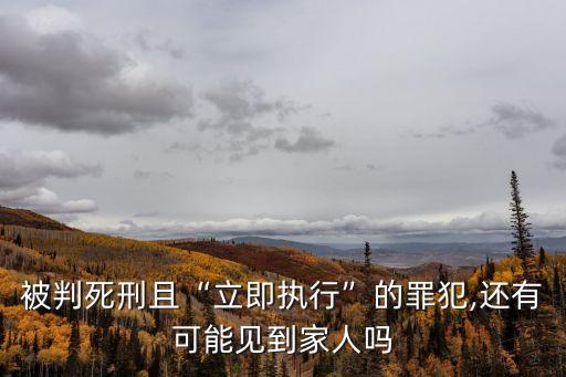 被判死刑且“立即執(zhí)行”的罪犯,還有可能見到家人嗎
