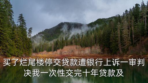 爛尾樓停貸，買了爛尾樓停交貸款遭銀行上訴一審判決我一次性交完十年貸款及