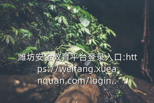  濰坊安全教育平臺登錄入口:https://weifang.xueanquan.com/login...