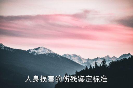 傷害鑒定標準，人身損害的傷殘鑒定標準