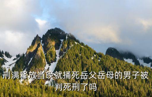 刑滿釋放當(dāng)晚就捅死岳父岳母的男子被判死刑了嗎