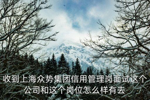 收到上海眾勢集團信用管理崗面試這個公司和這個崗位怎么樣有去