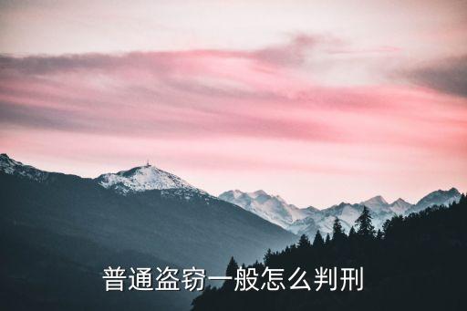 普通盜竊一般怎么判刑