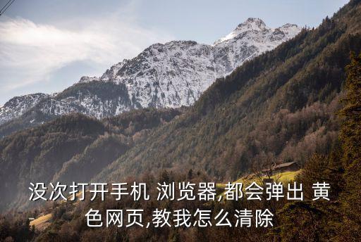 沒次打開手機(jī) 瀏覽器,都會(huì)彈出 黃色網(wǎng)頁,教我怎么清除