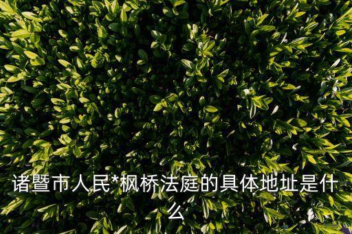 諸暨市人民*楓橋法庭的具體地址是什么