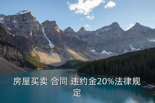 房屋買(mǎi)賣(mài) 合同 違約金20%法律規(guī)定