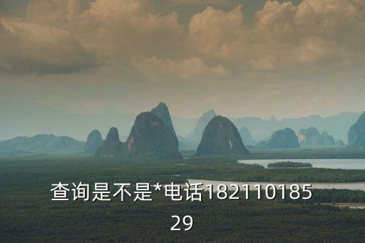 查詢是不是*電話18211018529