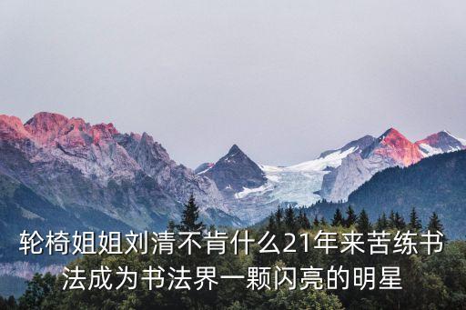 輪椅姐姐劉清不肯什么21年來苦練書法成為書法界一顆閃亮的明星