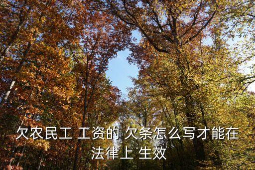 工資欠條怎么寫(xiě)才能在法律上生效,公司拖欠工資欠條怎么寫(xiě)才能在法律上生效