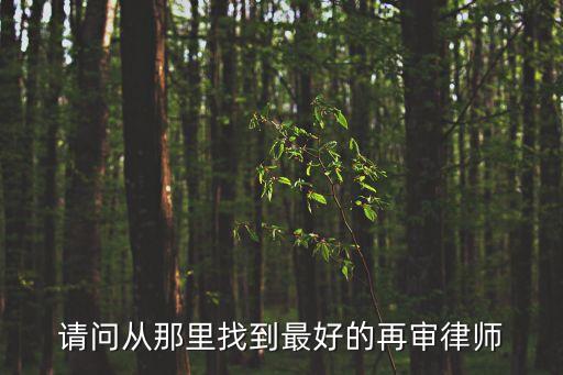 再審申訴律師，請問從那里找到最好的再審律師