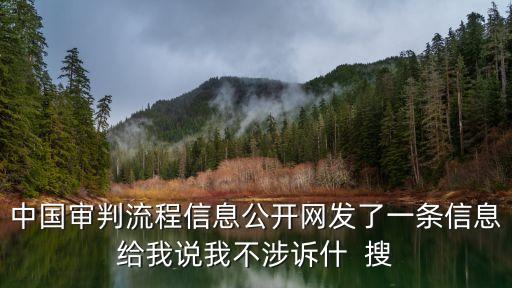 中國審判流程信息公開網(wǎng)發(fā)了一條信息給我說我不涉訴什  搜