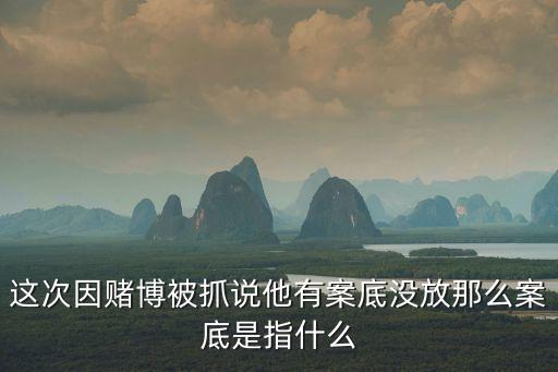 案底是什么意思，這次因賭博被抓說(shuō)他有案底沒(méi)放那么案底是指什么