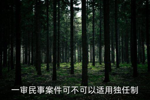 一審民事案件可不可以適用獨任制