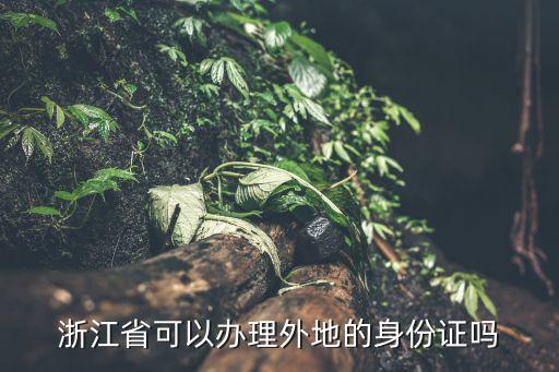浙江省可以辦理外地的身份證嗎