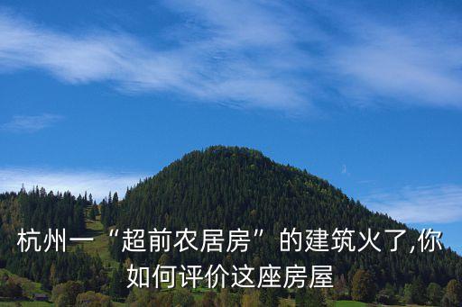 杭州一“超前農(nóng)居房”的建筑火了,你如何評(píng)價(jià)這座房屋