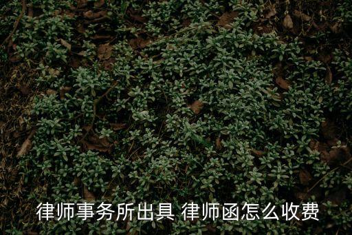  律師事務所出具 律師函怎么收費