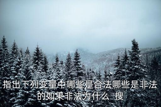 非法的，指出下列變量中哪些是合法哪些是非法的如果非法為什么  搜