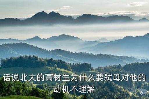 北大殺母，話說北大的高材生為什么要弒母對他的動(dòng)機(jī)不理解