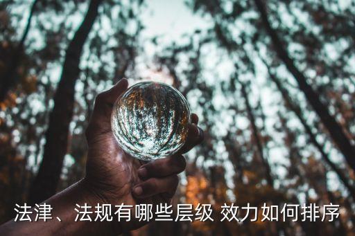 法津、法規(guī)有哪些層級 效力如何排序