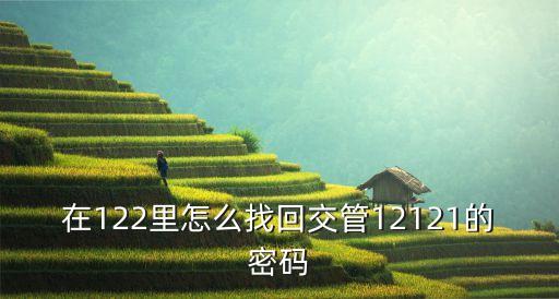 交管12121，在122里怎么找回交管12121的密碼