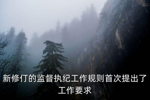 新修仃的監(jiān)督執(zhí)紀工作規(guī)則首次提出了工作要求