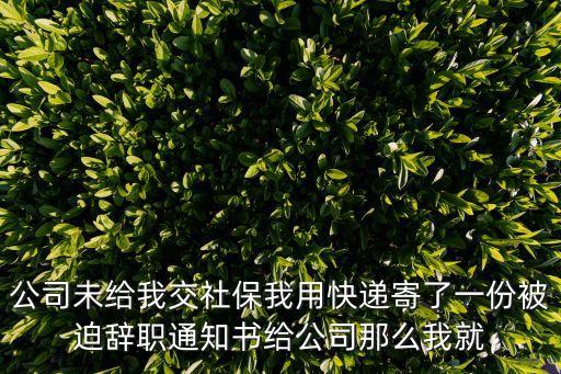 公司未給我交社保我用快遞寄了一份被迫辭職通知書給公司那么我就