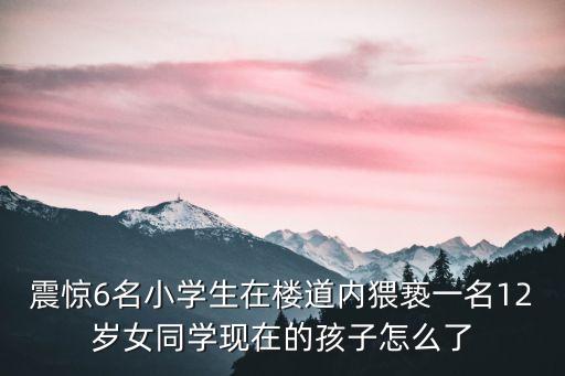 震驚6名小學(xué)生在樓道內(nèi)猥褻一名12歲女同學(xué)現(xiàn)在的孩子怎么了
