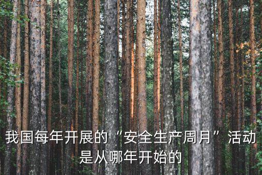 我國每年開展的“安全生產(chǎn)周月”活動是從哪年開始的