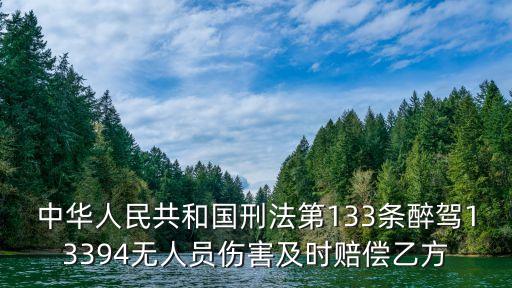 中華人民共和國(guó)刑法第133條醉駕13394無(wú)人員傷害及時(shí)賠償乙方
