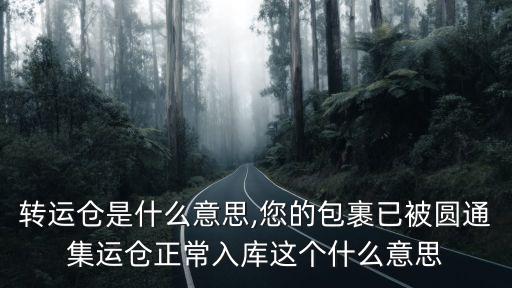 轉運倉是什么意思,您的包裹已被圓通集運倉正常入庫這個什么意思