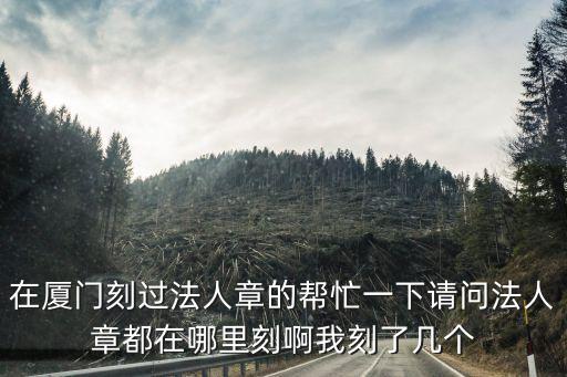 法人章在哪里刻，在廈門刻過法人章的幫忙一下請問法人章都在哪里刻啊我刻了幾個