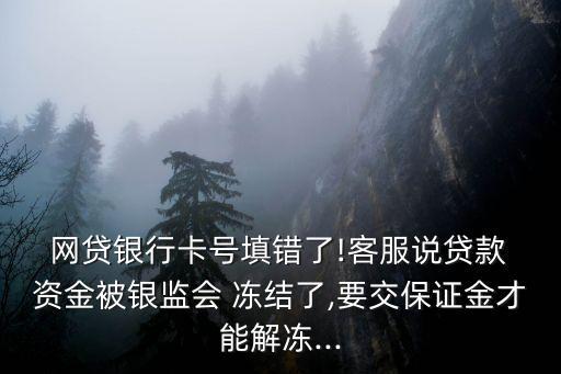 銀保監(jiān)會(huì)會(huì)凍結(jié)網(wǎng)貸資金嗎,網(wǎng)貸卡號(hào)錯(cuò)了要我拿6000解凍