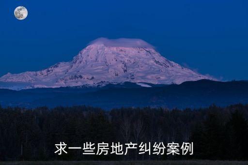 求一些房地產(chǎn)糾紛案例