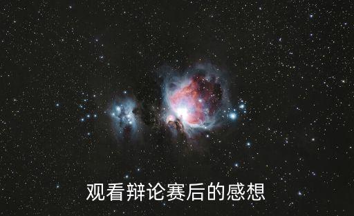 觀看辯論賽后的感想