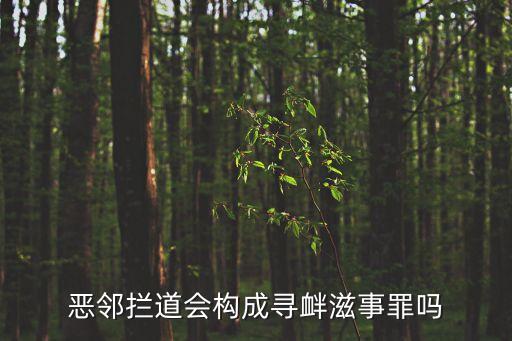 惡鄰，惡鄰攔道會構(gòu)成尋釁滋事罪嗎