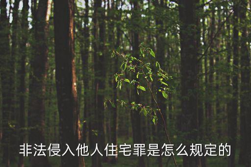 非法侵入他人住宅罪是怎么規(guī)定的