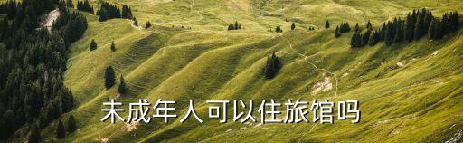 未成年人可以住旅館嗎