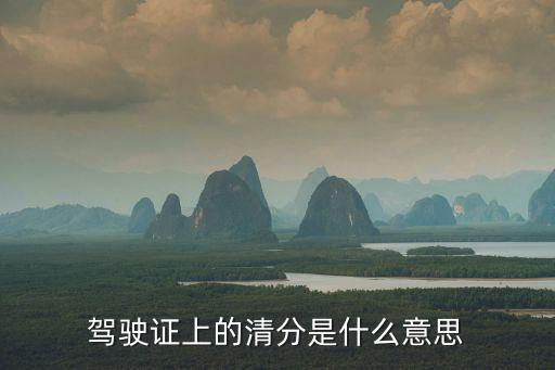 駕駛證上的清分是什么意思