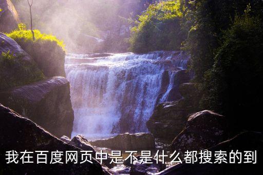 何明星，我在百度網頁中是不是什么都搜索的到