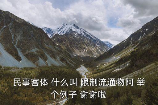 民事客體 什么叫 限制流通物阿 舉個(gè)例子 謝謝啦