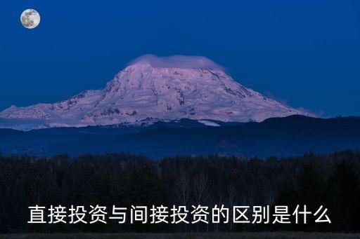 直接投資與間接投資的區(qū)別是什么