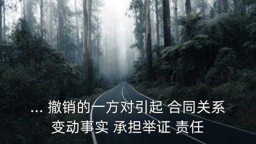 ... 撤銷的一方對(duì)引起 合同關(guān)系變動(dòng)事實(shí) 承擔(dān)舉證 責(zé)任