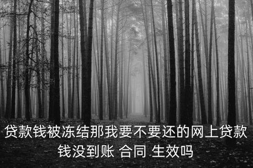 網(wǎng)貸沒下款合同會生效嗎,借款沒成功凍結(jié)了需要還款嗎