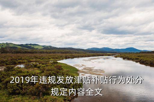 2019年違規(guī)發(fā)放津貼補(bǔ)貼行為處分規(guī)定內(nèi)容全文