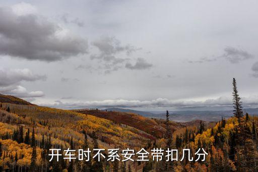 不系安全帶扣幾分，不帶安全帶扣幾分