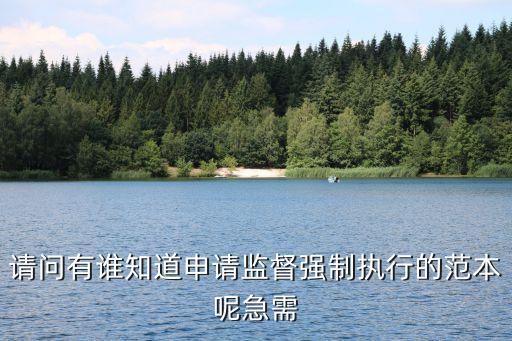 執(zhí)行監(jiān)督申請書，請問有誰知道申請監(jiān)督強制執(zhí)行的范本呢急需