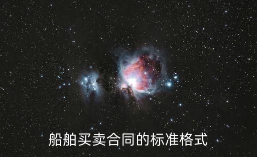 船舶買賣合同的標(biāo)準(zhǔn)格式