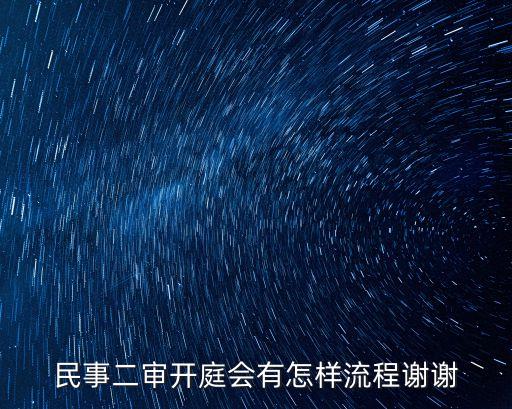 二審開庭流程，民事二審開庭會有怎樣流程謝謝
