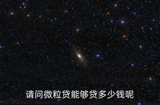 微米貸，請(qǐng)問微粒貸能夠貸多少錢呢